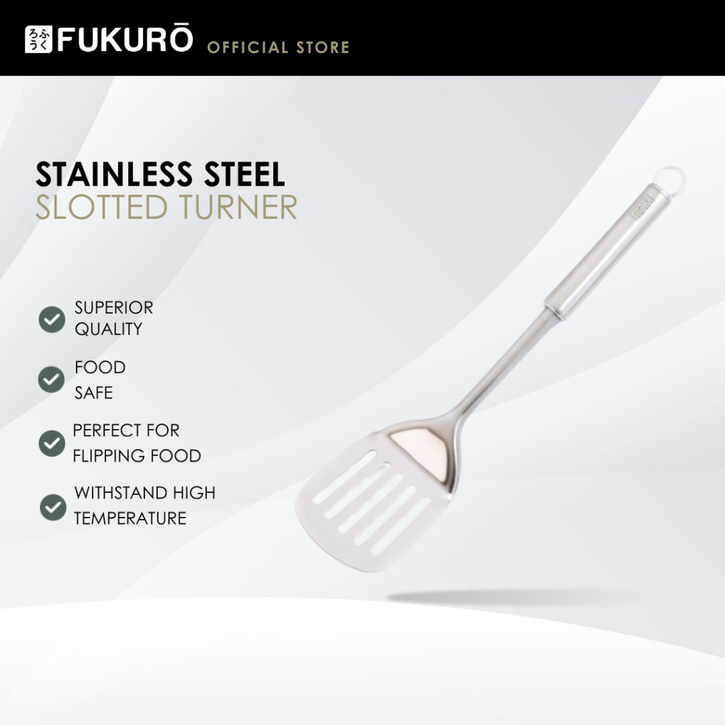 HH 0349 – Fukuro Stainless Steel Slotted Turner – Without Packaging