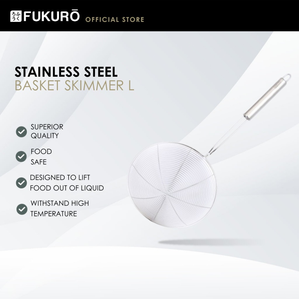 HH 0358 – Fukuro Stainless Steel Basket Skimmer L – Without Packaging