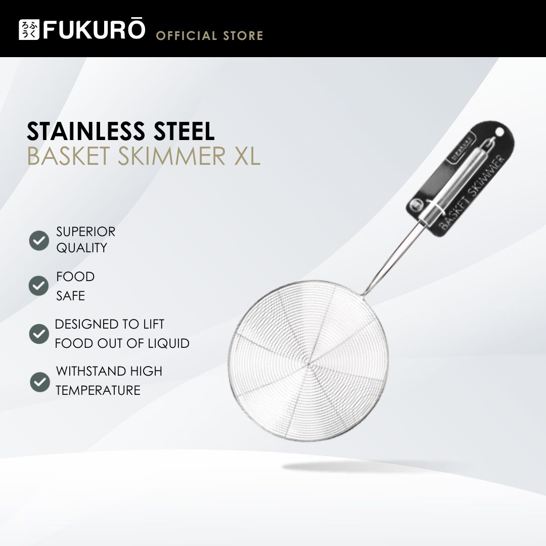 HH 0359 – Fukuro Stainless Steel Basket Skimmer XL – With Packaging