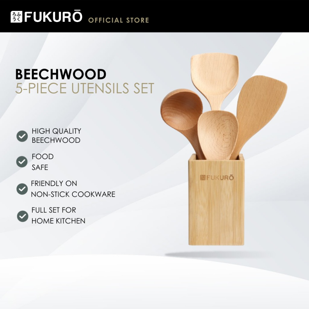 HH 0415 – Fukuro 5-Piece Beechwood Utensils Set – Without Packaging