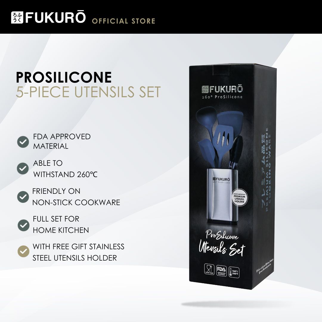 HH 0401 – Fukuro 260 ProSilicone 5-Piece Cooking Utensil Set – With Packaging