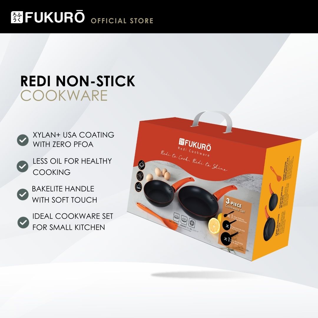 HH 3025 – Fukuro Redi Non-Stick Set 1 (FP20, FP26, Silicone Spoon) – With Packaging