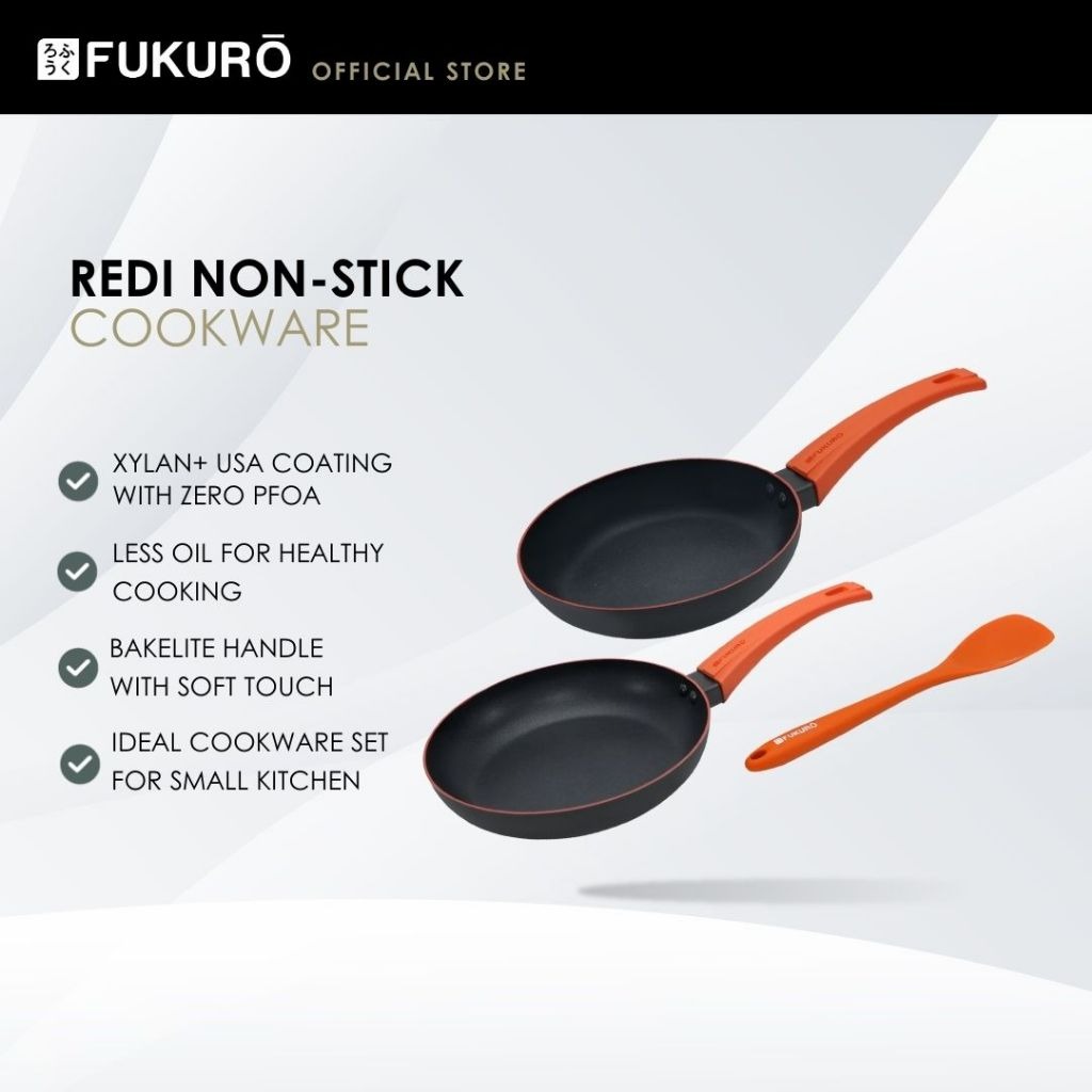 HH 3025 – Fukuro Redi Non-Stick Set 1 (FP20, FP26, Silicone Spoon) – Without Packaging