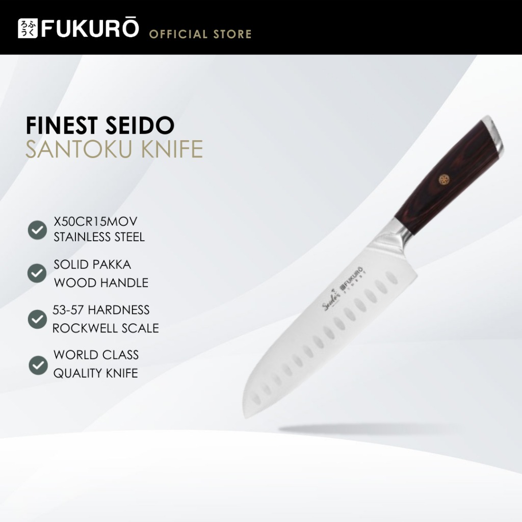 HH 0412 – Fukuro Seido Santoku Knife – Without Packaging