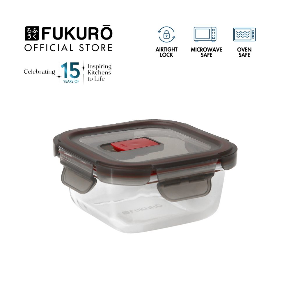 Fukuro Yoki Borosilicate Glass Container 320ml Square