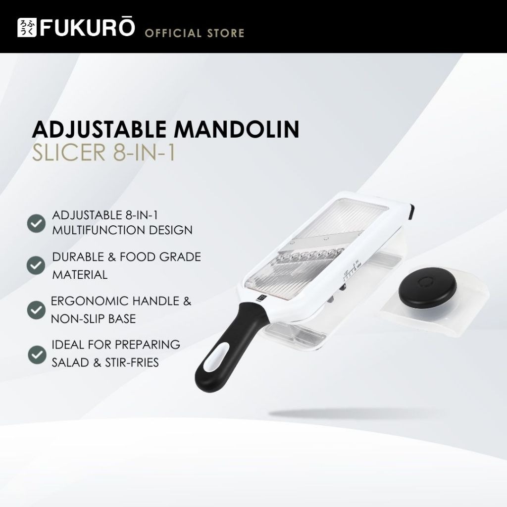 HH 0436 – Fukuro Adjustable Mandolin Slicer 8-in-1 – Without Packaging