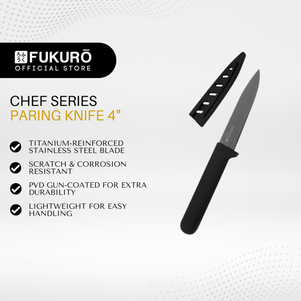 Fukuro Chef Series Stainless Steel Paring Knife 4″