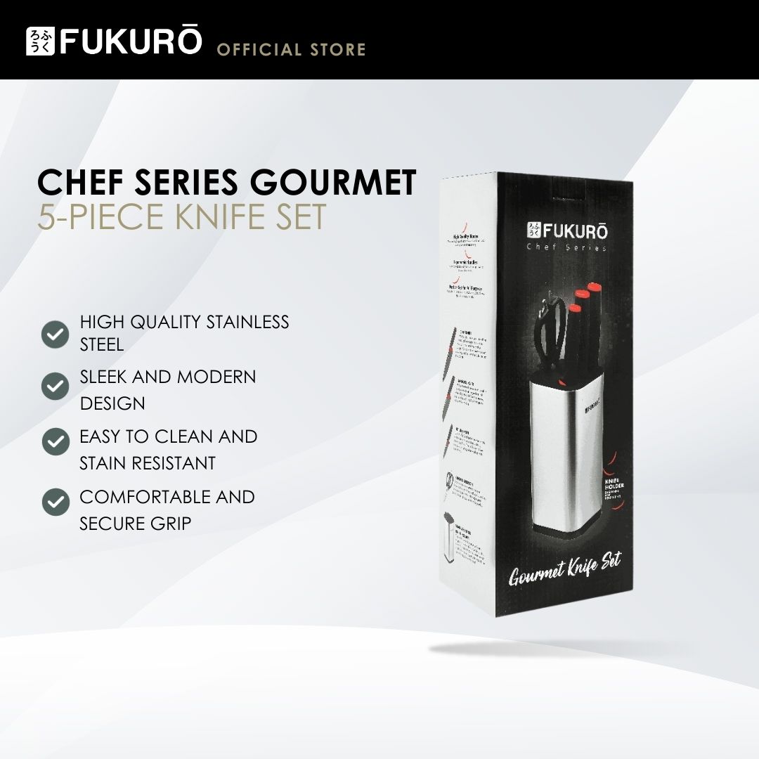HH 0435 – Fukuro Chef Series Gourmet 5-Piece Knife Set – With Packaging