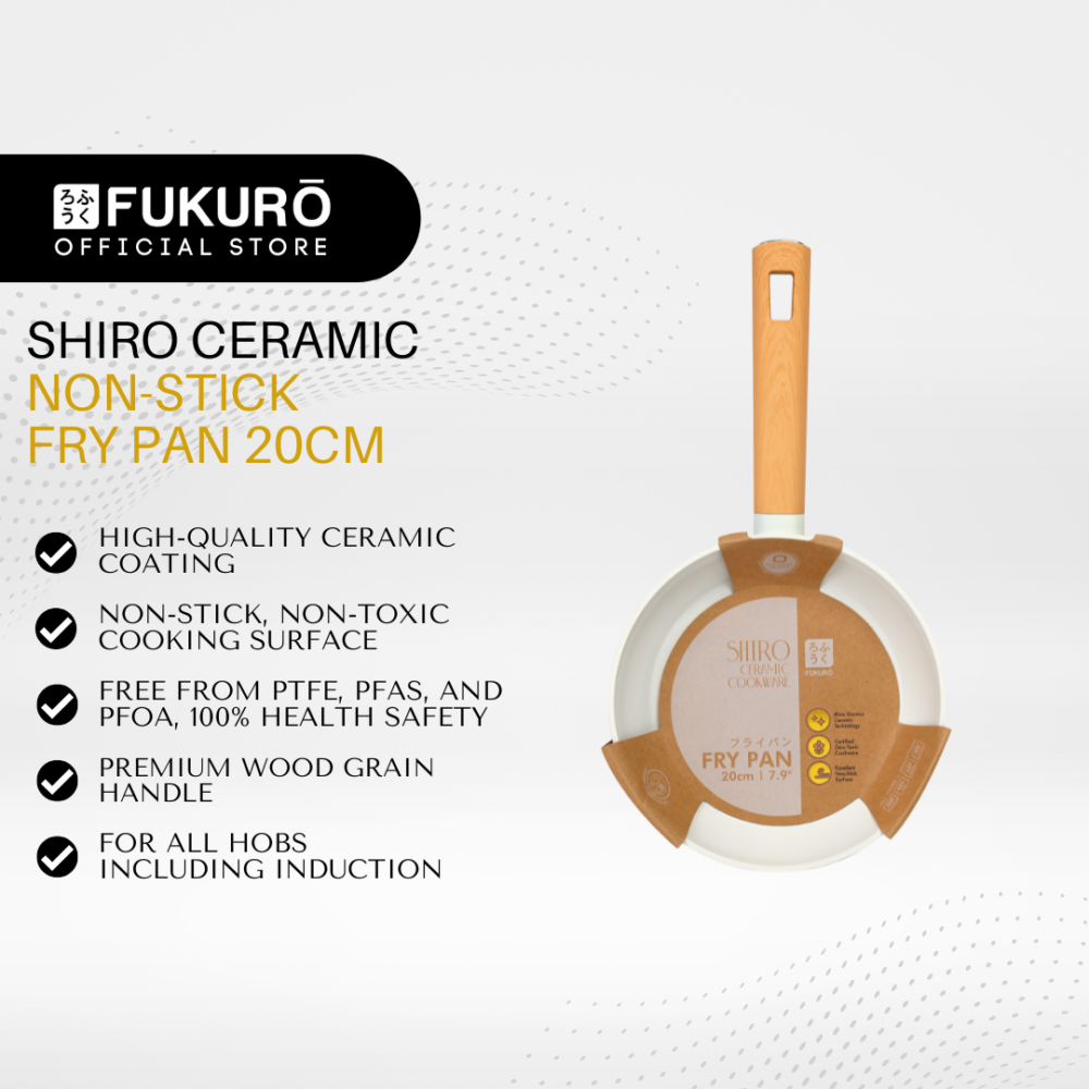 Fukuro Shiro Ceramic Non-Stick Fry Pan 20cm