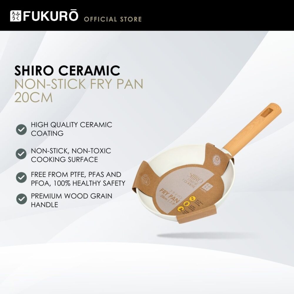 Fukuro Shiro Ceramic Non-Stick Fry Pan 20cm