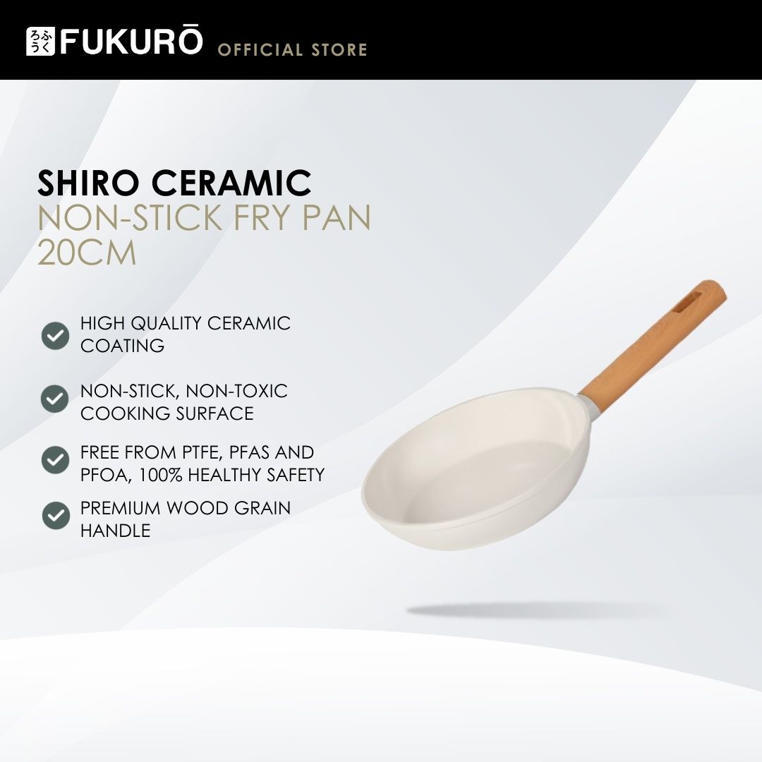 HH 3051 – Fukuro Shiro Ceramic Non-Stick Fry Pan 20cm – Without Packaging