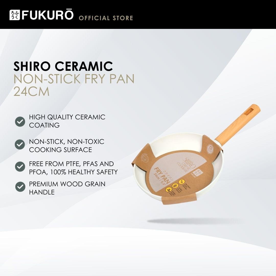 HH 3052 – Fukuro Shiro Ceramic Non-Stick Fry Pan 24cm – With Packaging