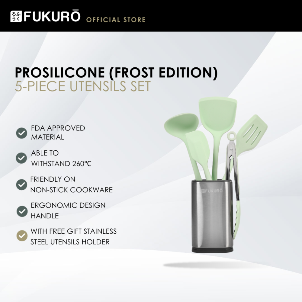 Fukuro 260 ProSilicone 5-Piece Cooking Utensil Set (Frost Edition)