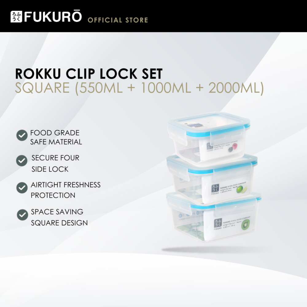 [Bundle Deal] Fukuro Rokku Clip Lock (Square) Set