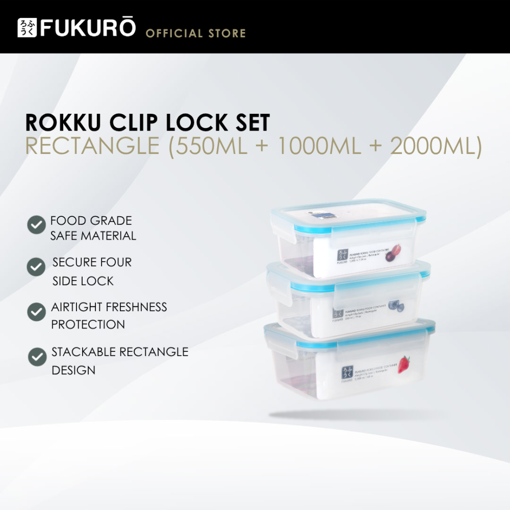 [Bundle Deal] Fukuro Rokku Clip Lock (Rectangle) Set